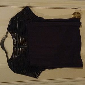 Eyelet Texture Sleeve Loose Top